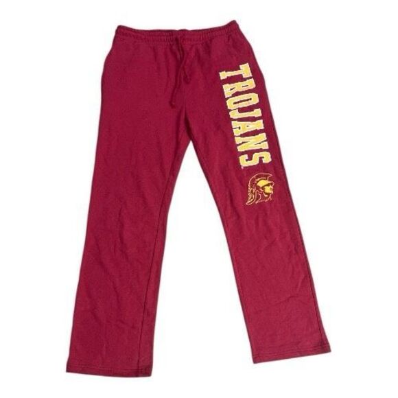 Trojans USC Logo Burgundy Red Drawstring Sweatpants Joggers Colosseum Size L - Picture 3 of 11